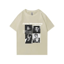 Tarzsokak Bts Ateez Wooyoung Grafik Siyah Tişört Erkek Kadın Moda Vintage Boy Kısa Kollu T Shirt Unisex Bej