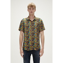 Bad Bear Bi-face Shirt Sarı Kısa Kollu Baskılı Erkek Gömlek-sarı Sarı