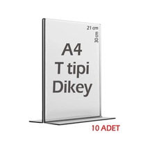 Go Matbaa T Tipi A4 Pleksi Föylük-Plex Broşürlük-10 lu Paket