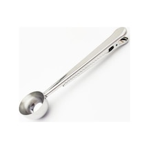 Jms Gümüş 2in1 Paslanmaz Çelik Kahve Kaşığı Sızdırmazlık Klipsi Gümüş Dekorasyon Kahve Makinesi