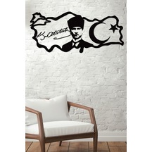 Gowpenart Atatürk Portreli İmzalı Türkiye Siyah Metal Duvar Tablo