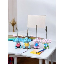 Minik Tatlı Kawaii Yavru Filler Fotoğraf Not Tutacağı Ofis Masası Hediye Tutucu Tutacak Mavi Pembe