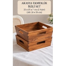 Akasya Ekmeklik - İkili Kahverengi