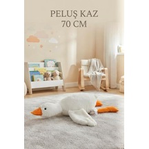 Peluş Kaz 70 Cm Sevimli Ve Konforlu: Uyku Yastığı Ve Sarılma Arkadaşı Dekoratif Oyuncak