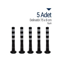 İleri Trafik Delinatör 75  x  8 CM Siyah 5 Adet Esnek Duba