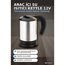 Araç İçi Su Isıtıcı Kettle 12v Çakmaklık Girişli Paslanmaz Çelik Termos Bx-316154
