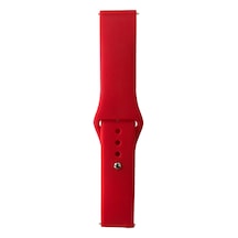 Ekılıf - Samsung Watch Active 2 40mm Uyumlu - Kordon Band Serisi 20mm Klasik Kordon Silikon Strap Kayış - Brighr Red