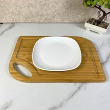 Ayrex Oval Kare Servis Tabağı, Polikarbon, Tatlı Sunum Tabağı, 18cm Diğer