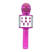 Yunboo Pink Ws858l Kablosuz Mikrofon: Bluetooth Hoparlörlü Karaoke Cihazı, Led Işıklı, 1200mah Pil, Hafıza Kartı/disk Desteği
