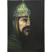 E38 El İşçiliği Sultan Alparslan Yağı Boya Resim 70 50 Cm - 6129