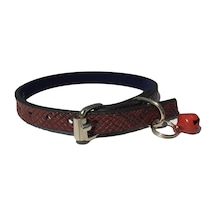 Bordo Renk Kendinden Desenli Derili 1 CM Metal Kilit Tokalı Zilli
