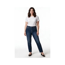 Tolga Saraçoğlu Kadın Yüksek Bel Normal Kesim Denim Jean Pantolon Lacivert