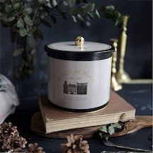 Azura Coffee Desenli Topuz Kulplu Yuvarlak Metal Saklama Kabı 17.5 x 15.5 CM 3.5 L Çok Renkli