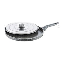 Oms Döküm Granit Kapaklı Balık-gözleme-bazlama Tavası 34 Cm Siyah 3293