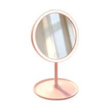 Led Işıklı Makyaj Aynası, 3 Farklı Işık Modu, 360 Derece Döndürülebilir, Dokunmatik Tuşlu Oval Pembe Belirtilmemiş