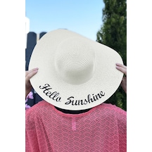 Hello Sunshine Yazılı Hasır Şapka Ekru Rş-22 Ekru