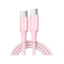 Usb-c 100w 5a Qc Pd Örgülü Hızlı Şarj Kablosu, 1 Metre, Pembe, 65251 Diger