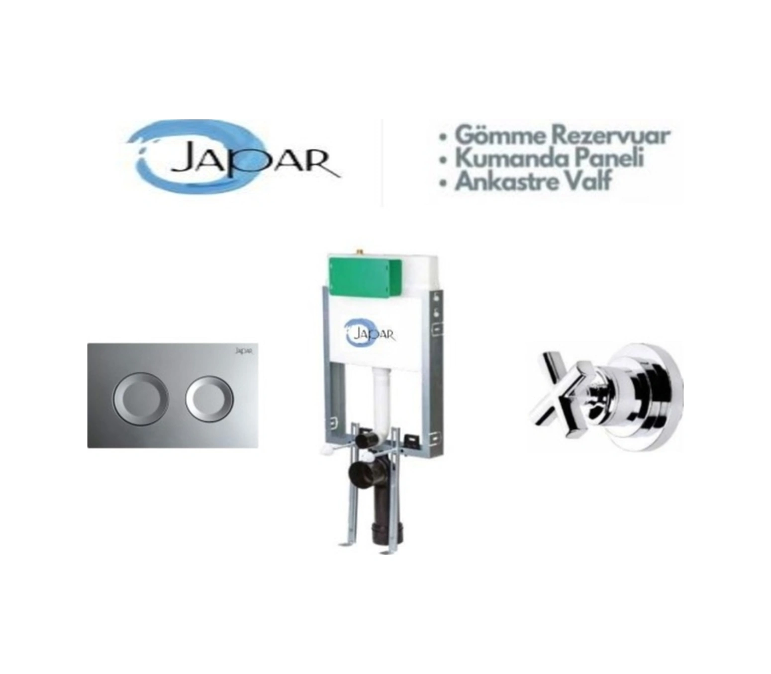 Japar Adnoss Gömme Rezervuar 510198 Kumanda Paneli 500148 Ankastre Valf 570255 Beyaz