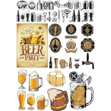 Beer Sticker Set 27 Parça Telefon, Tablet, Defter, Laptop Sticker