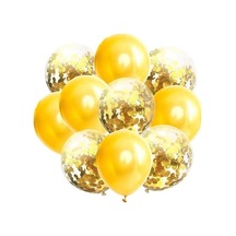Metalik Sarı Gold Konfetili Balon Sarı