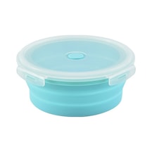 Rogfer Mikrodalga Taşınabilir Katlanır Öğle Yemeği Kutusu Yuvarlak Silikon Öğle Yemeği Kutusu Rastgele Renk Teslimatı, Kapasite: 1200ml Diğer Diğer