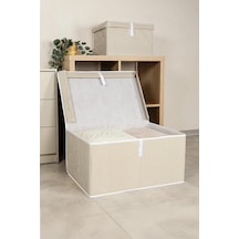 Çok Amaçlı Bez Kutu Organizer 60 40 30 Bej Çok Amaçlı Bez Kutu Organizer 60 40 30 Bej