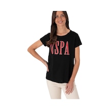 U.S. Polo Assn. Kadın Marka Yazılı T-shirt SIYAH