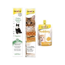 Gimcat Gastro Paste 50 G + Gimcat Duo Paste Peynirli Malt Kedi Macunu + Gimcat Pudding