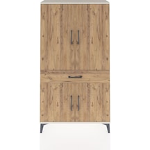 Arges Dolap 4 Raflı Tek Çekmeceli 4 Kapaklı 88x30x163 Aytaşı-çam Aytaşı