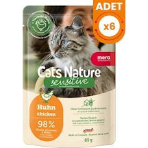 Mera Cats Nature Tavuklu Pouch Yetişkin Konserve Kedi Maması 85 Gr 6 Adet