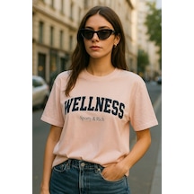Kadın Basic T-shirt Oversize Crop Rahat Kalıp Baskılı Tişört %100 Pamuk Kısa Kollu Tişört Çok Renkli