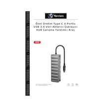 Özel Üretim Type-c 4 Portlu Usb 3.0 Veri Aktarıcı Çoklayıcı Hub Çalışma Yardımcı Araç