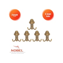 Sarikli Askı, Metal Vestiyer Askısı, Anti K Sari, Duvar Ve Dolap Askılığı 5'li Set Vidalı