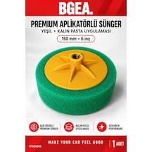 Bgea Premium Aplikatörlü Yeşil Kalın Pasta Polisaj Süngeri 150 Mm 6 İnç 1 Adet