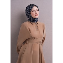 Armine Saf İpek Twill Eşarp 9638d 03 Antrasit Gül Kurusu