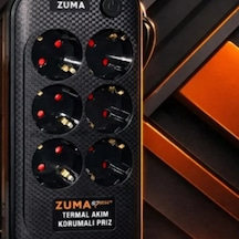 Zuma Termal Akım Korumalı 6 Soket 3 Metre Priz Açma Kapama Tuşlu Çocuk Korumalı Siyah 3 m