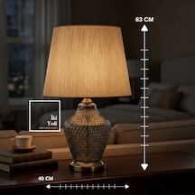 Zaragoza Büyük Cam Abajur Lüks Masa Lambası 63 Cm Aydınlatma Dekorasyon Ürünleri Ev Ofis Hediyesi Çok Renkli