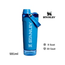 Activate Shaker 0,60 Lt Termos Sporcu Matarası Toz Depolama Kapasiteli Matara Mavi