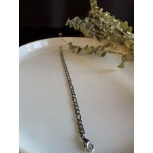 Figaro Model Çelik Zincir Çocuk Bileklik - Ok Serisi Gümüş