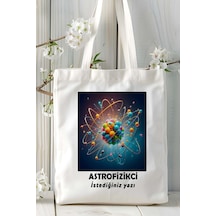 Art Hediye Astrofizikçi Baskılı Bez Omuz Çantası Kişiye Özel Model 1 Çok Renkli