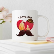 Babalar Günü 32.tasarım I Love Dad Kupa Bardak Çok Renkli