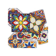 Tink Kendinden Yapışkanlı Karnaval Desenli Pvc Karo Kaplama 10x10 Cm 20'li Paket