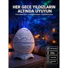 Yumurta Görünümlü Masa Ve Gece Lambası Renk Değiştirebilen Projektör - Lisinya Beyaz