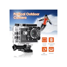 Samdoo Siyah 1080p 30m Su Geçirmez Mini Spor Kamera - 2" Ekran, 140 Geniş Açı Lensli Outdoor Hareket Kameralı Siyah