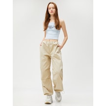 Koton Crop Fitilli Atlet İnce Askılı Nakışlı Pamuklu Mavi 3sal30073ık 3SAL30073IK655 Mavi
