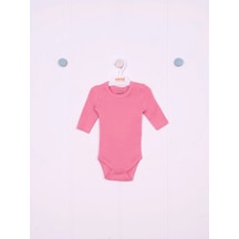 Julayla Kidaxi Uzun Kollu Çıtçıtlı Pembe Bebek Body Pembe