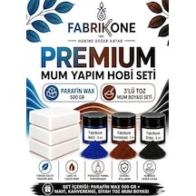 Premium Mum Yapım Hobi Seti - Parafin Wax 500 Gr - 3'lü Toz Mum Boyası Seti - Mavi, Kahverengi, Siyah Bkfabpw5003mkhs Karışık