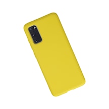 Samsung Galaxy Uyumlu - S20 Kılıf Nano İçi Kadife Silikon - Sarı