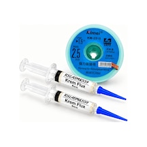 Elektronikci Kimei Km-2515 2,5mm Lehim Sökme Teli Krem 5cc 2 Li Flux Seti Tk17