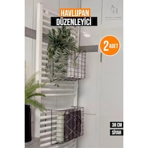 Atacı 1.kalite Siyah Asılabilir Havlupan Düzenleyici Banyo Havlu - Tuvalet Kağıdı Sepeti Siyah